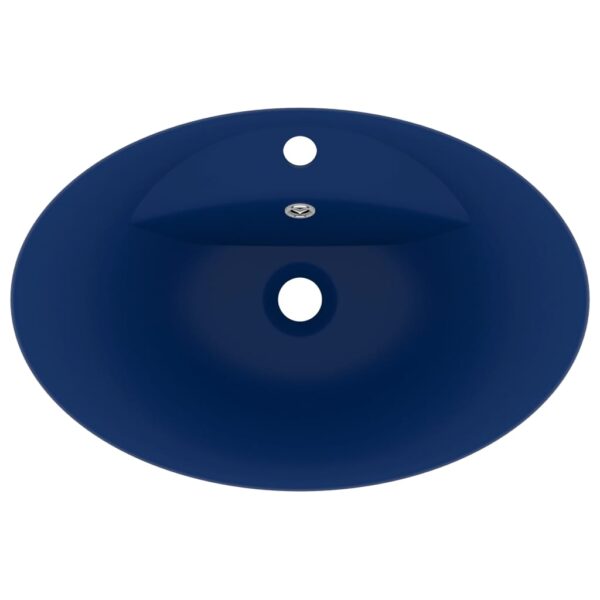 Luxury Basin Overflow Oval Matt Dark Blue 58.5x39 cm Ceramic