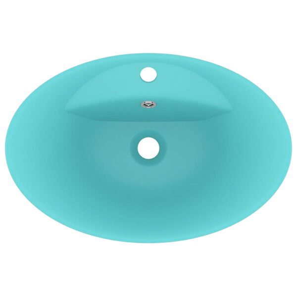 Luxury Basin Overflow Oval Matt Light Green 58.5x39 cm Ceramic