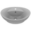 Luxury Basin Overflow Oval Matt Light Grey 58.5x39 cm Ceramic