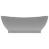 Luxury Basin Overflow Oval Matt Light Grey 58.5x39 cm Ceramic