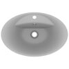 Luxury Basin Overflow Oval Matt Light Grey 58.5x39 cm Ceramic