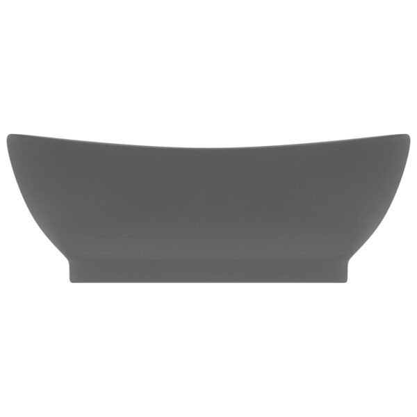 Luxury Basin Overflow Oval Matt Dark Grey 58.5x39 cm Ceramic