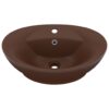 Luxury Basin Overflow Oval Matt Dark Brown 58.5x39 cm Ceramic
