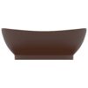 Luxury Basin Overflow Oval Matt Dark Brown 58.5x39 cm Ceramic