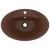 Luxury Basin Overflow Oval Matt Dark Brown 58.5x39 cm Ceramic