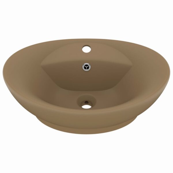Luxury Basin Overflow Oval Matt Cream 58.5x39 cm Ceramic