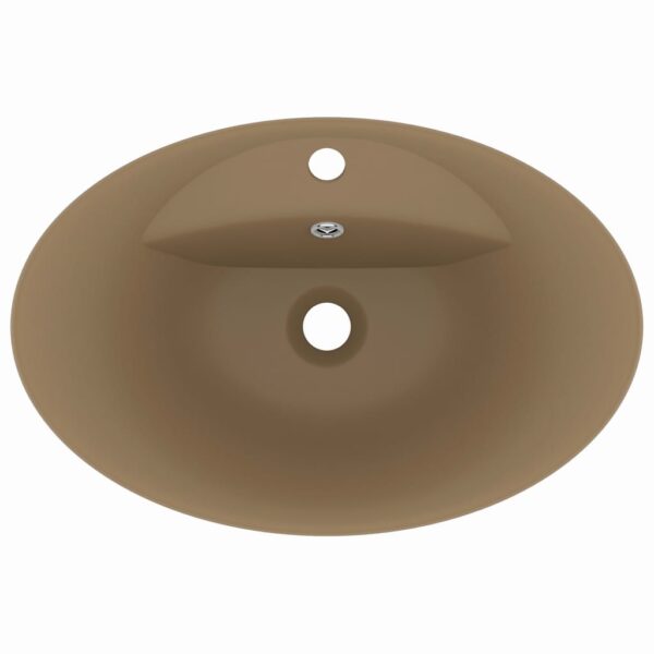 Luxury Basin Overflow Oval Matt Cream 58.5x39 cm Ceramic