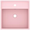 Luxury Basin Overflow Square Matt Pink 41x41 cm Ceramic