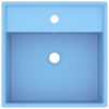 Luxury Basin Overflow Square Matt Light Blue 41x41 cm Ceramic