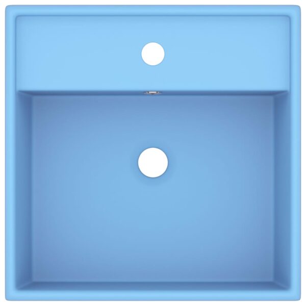 Luxury Basin Overflow Square Matt Light Blue 41x41 cm Ceramic