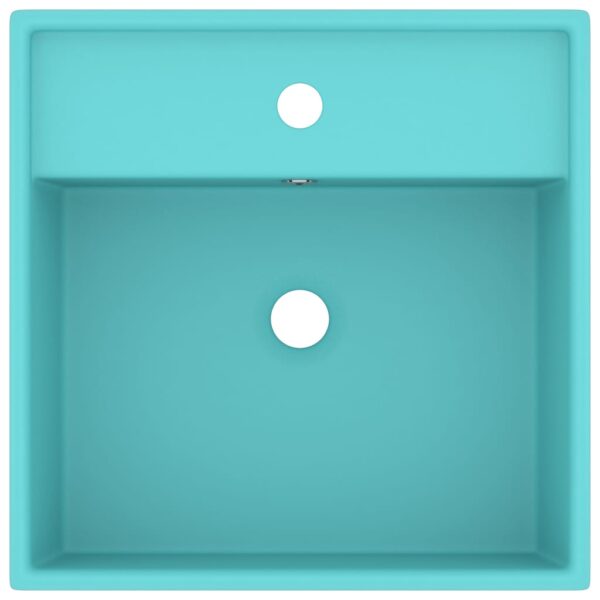 Luxury Basin Overflow Square Matt Light Green 41x41 cm Ceramic