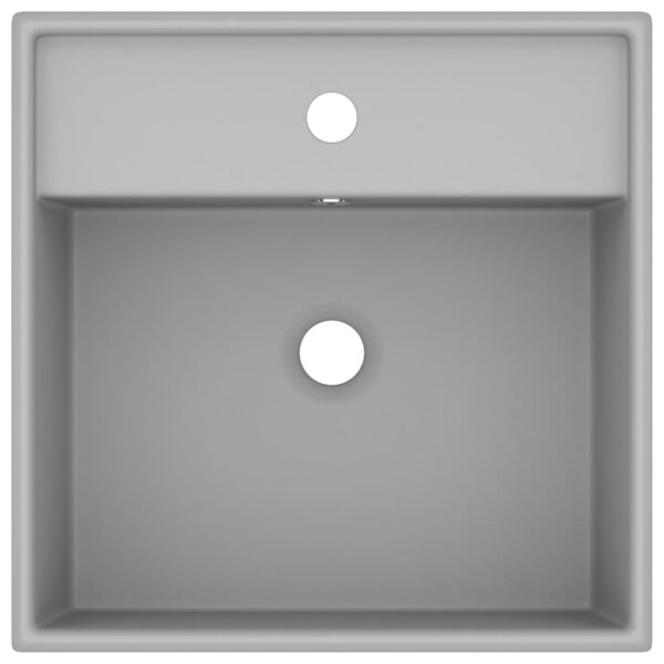Luxury Basin Overflow Square Matt Light Grey 41x41 cm Ceramic