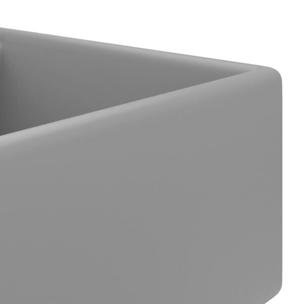 Luxury Basin Overflow Square Matt Light Grey 41x41 cm Ceramic