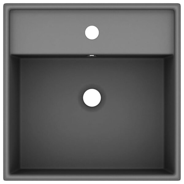 Luxury Basin Overflow Square Matt Dark Grey 41x41 cm Ceramic