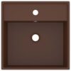 Luxury Basin Overflow Square Matt Dark Brown 41x41 cm Ceramic