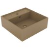 Luxury Basin Overflow Square Matt Cream 41x41 cm Ceramic