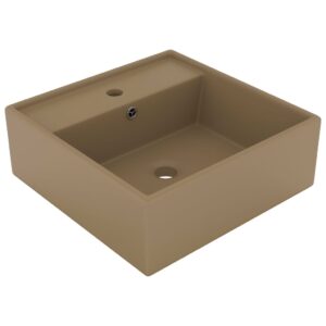 Luxury Basin Overflow Square Matt Cream 41x41 cm Ceramic