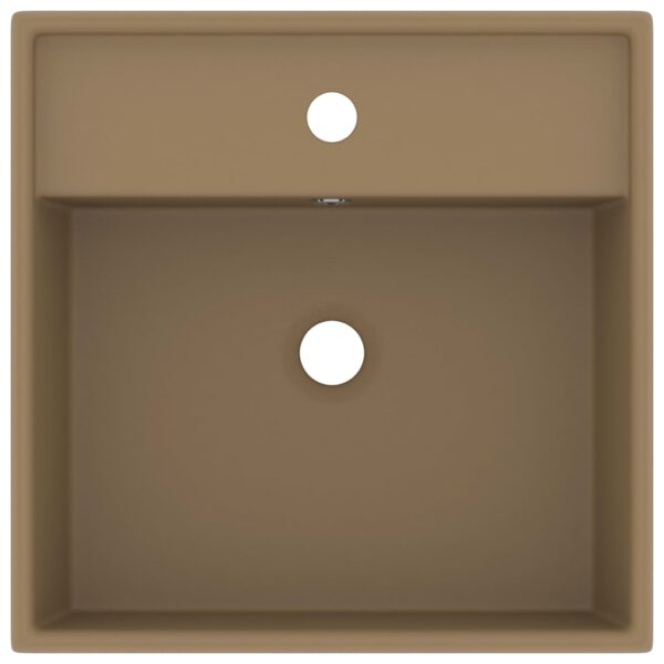 Luxury Basin Overflow Square Matt Cream 41x41 cm Ceramic
