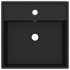 Luxury Basin Overflow Square Matt Black 41x41 cm Ceramic