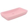 Luxury Basin Rectangular Matt Pink 71x38 cm Ceramic