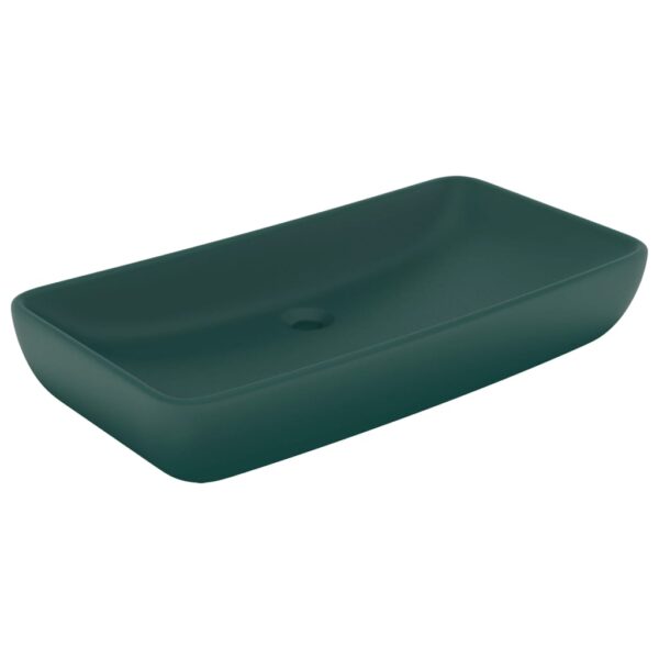 Luxury Basin Rectangular Matt Dark Green 71x38 cm Ceramic