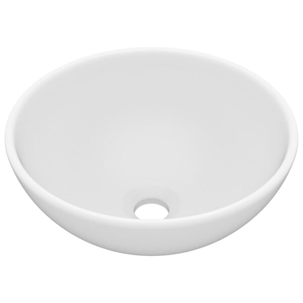 Luxury Bathroom Basin Round Matt White 32.5x14 cm Ceramic