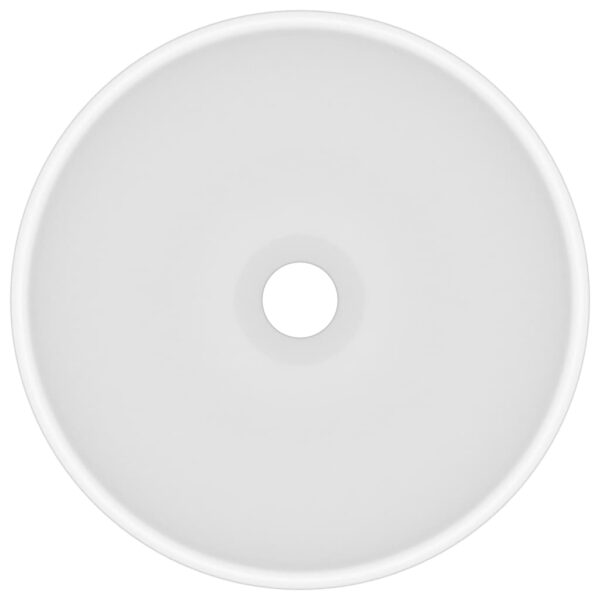 Luxury Bathroom Basin Round Matt White 32.5x14 cm Ceramic