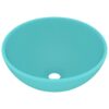 Luxury Bathroom Basin Round Matt Light Green 32.5x14 cm Ceramic