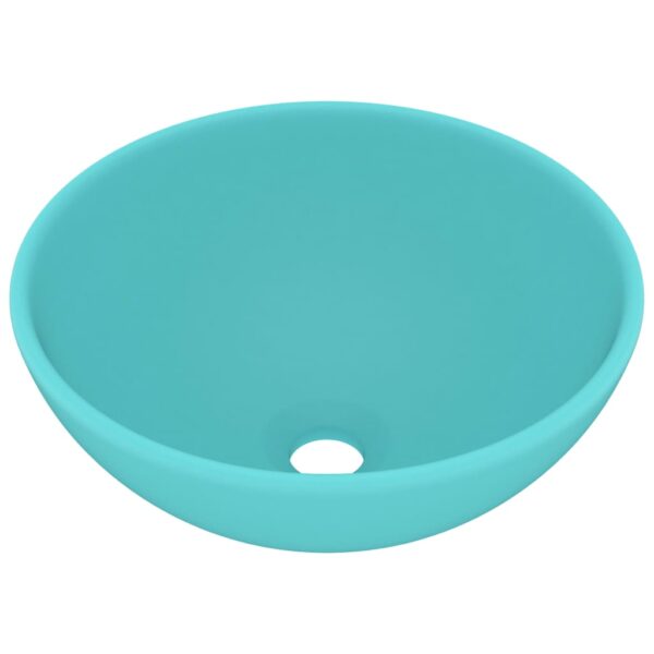 Luxury Bathroom Basin Round Matt Light Green 32.5x14 cm Ceramic