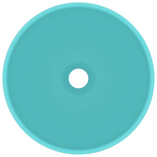 Luxury Bathroom Basin Round Matt Light Green 32.5x14 cm Ceramic