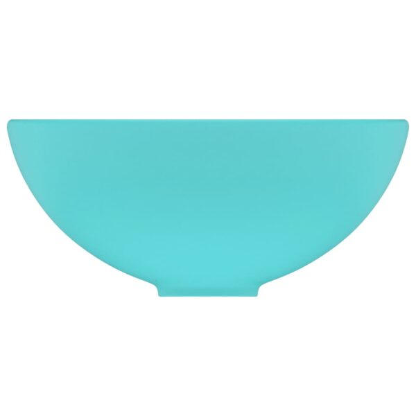 Luxury Bathroom Basin Round Matt Light Green 32.5x14 cm Ceramic