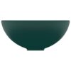 Luxury Bathroom Basin Round Matt Dark Green 32.5x14 cm Ceramic
