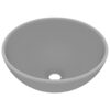 Luxury Bathroom Basin Round Matt Light Grey 32.5x14 cm Ceramic