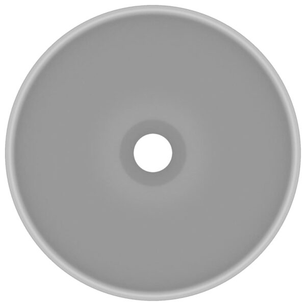 Luxury Bathroom Basin Round Matt Light Grey 32.5x14 cm Ceramic