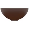 Luxury Bathroom Basin Round Matt Dark Brown 32.5x14 cm Ceramic