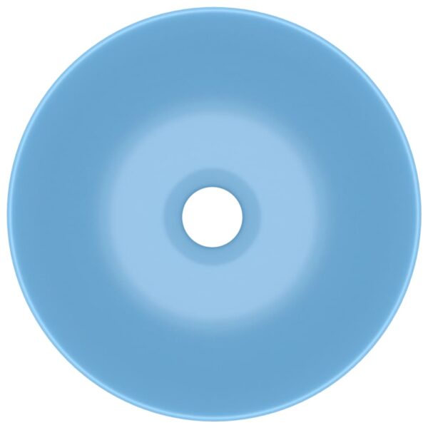 Bathroom Sink Ceramic Light Blue Round