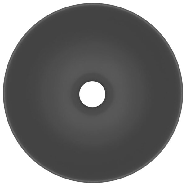 Bathroom Sink Ceramic Dark Grey Round