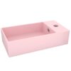Bathroom Sink with Overflow Ceramic Matt Pink