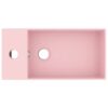 Bathroom Sink with Overflow Ceramic Matt Pink