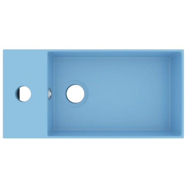 Bathroom Sink with Overflow Ceramic Light Blue
