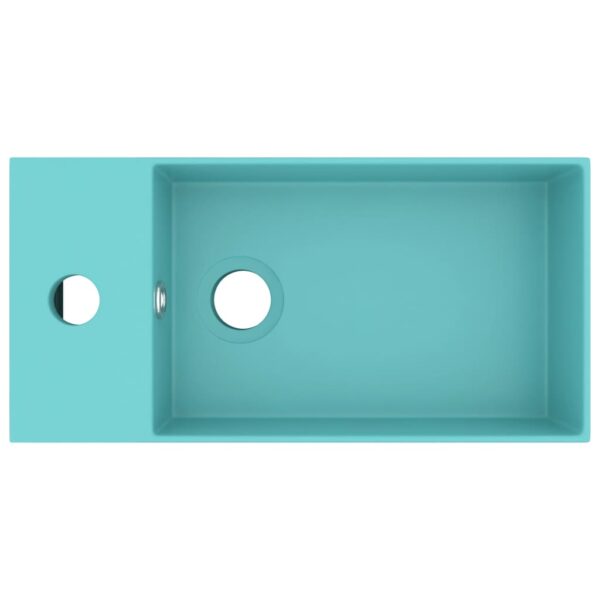 Bathroom Sink with Overflow Ceramic Light Green
