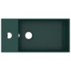 Bathroom Sink with Overflow Ceramic Dark Green