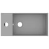 Bathroom Sink with Overflow Ceramic Light Grey