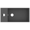 Bathroom Sink with Overflow Ceramic Dark Grey