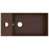 Bathroom Sink with Overflow Ceramic Dark Brown