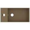 Bathroom Sink with Overflow Ceramic Matt Cream