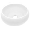 Luxury Wash Basin Round Matt White 40x15 cm Ceramic