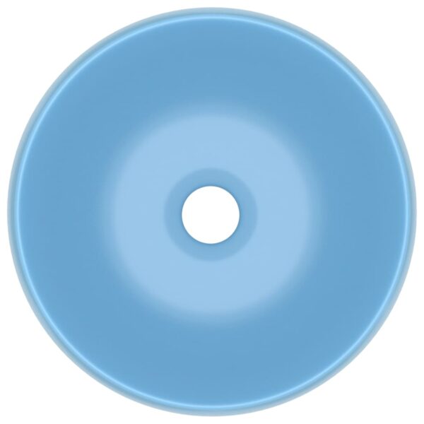 Luxury Wash Basin Round Matt Light Blue 40x15 cm Ceramic
