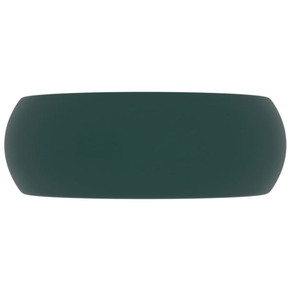 Luxury Wash Basin Round Matt Dark Green 40x15 cm Ceramic