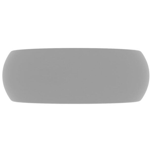 Luxury Wash Basin Round Matt Light Grey 40x15 cm Ceramic